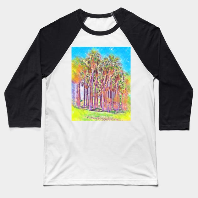 Pastel Palm Grove Baseball T-Shirt by KirtTisdale